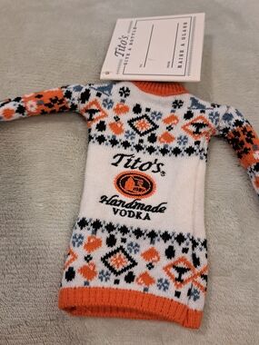 Titos Handmade VODKA Bottle Sweater (750ml ) Size Drink Recipes on Tag NEW